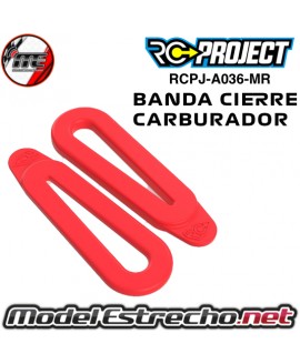 BANDA DE GOMA PARA CARBURADOR RC PROJECT ROJO ( 2U.) RCPJ-A036-MR