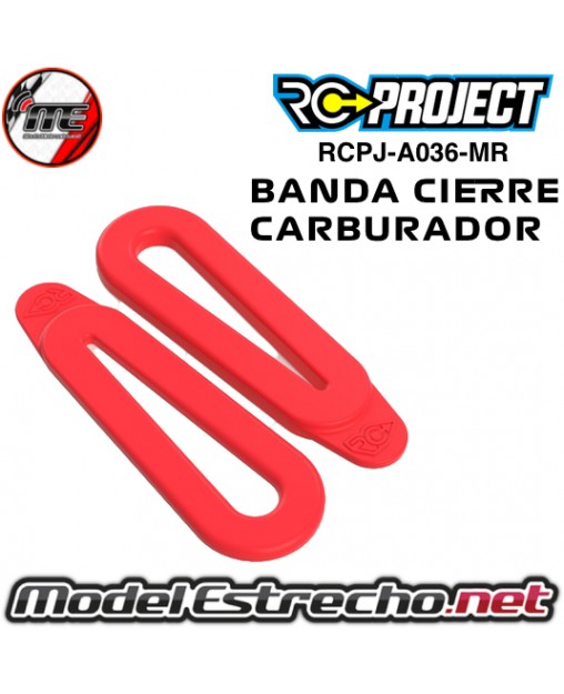 BANDA DE GOMA PARA CARBURADOR RC PROJECT ROJO ( 2U.) RCPJ-A036-MR