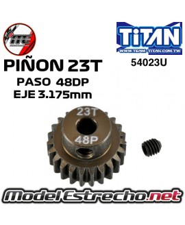 PIÑON DE ACERO  23T - 48DP EJE 3.175mm TITAN 54023U
