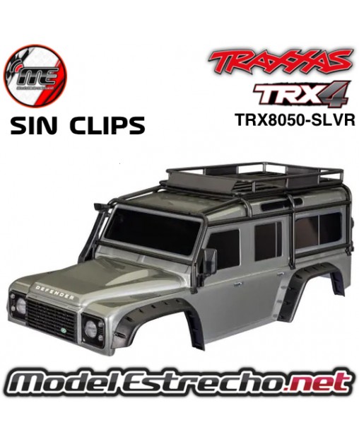 CARROCERIA TRAXXAS TRX-4 DEFENDER SIN CLIPS COLOR GRIS TRX8050-SLVR