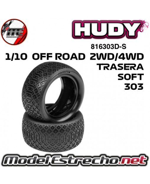 RUEDA HUDY 303 1/10 OFF ROAD TRASERA 2WD/4WD SOFT (2U.) 816303D-S
