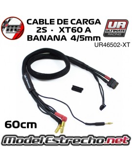 CABLE DE CARGA 2 LIPO 2S-2 BANANA 4mm/5mm