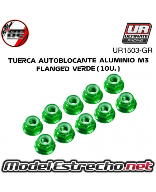 TUERCAS AUTOBLOCANTE ALUMINIO M3 FLANGED AZUL (10U.)