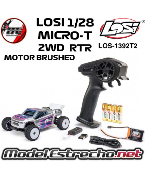 LOSI 1/28 MICRO-T 2S 2WD RTR STADIUM TRUCK SILVER ( INCLUYE BATERIA Y CARGADOR ) LOS-1392T2