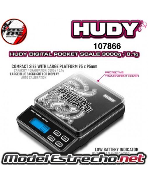 BASCULA HUDY PROFESIONAL DIGITAL POCKET SCALE 3000G/0.1G 107866