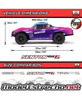 ARRMA SENTON 1/10 223S 4X4 V4 3S BLX BRUSHLESS SHORT COURSE RTR AMARILLO ARA4303V4T1