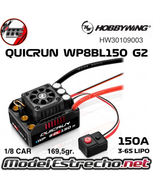 QUICRUN WP8BL150 G2 BRUSHLESS ESC 150A 3-6S FOR 1/8