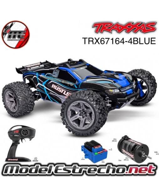 TRAXXAS RUSTLER 4x4 BL-2S BRUSHLESS 1/10 4WD TQ 2.4Ghz AZUL TRX67164-4BLUE