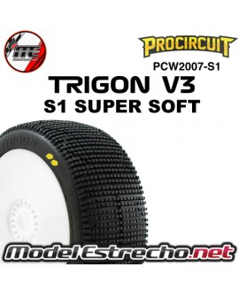 PROCIRCUIT TRIGON V3 PEGADAS S1 SUPER SOFT EN LLANTA BLANCA (2U.) PCW2007-S1