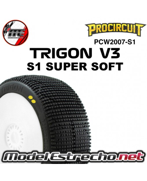 PROCIRCUIT TRIGON V3 PEGADAS S1 SUPER SOFT EN LLANTA BLANCA (2U.) PCW2007-S1