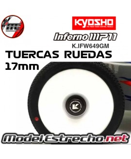 TUERCAS DENTADAS CIEGAS GUN METAL 17 mm KYOSHO INFERNO K.IFW649GM