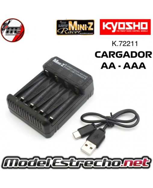 CARGADOR 2 KYOSHO SPEED HOUSE USB MINI-Z (AA-AAA)
