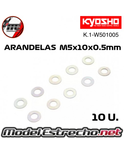 ARANDELAS M5x10x0.5mm (10U.) KYOSHO K.1-W501005
