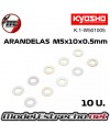 ARANDELAS M5x10x0.5mm (10U.) KYOSHO K.1-W501005