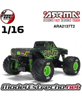 QUAKE GROM 1/16 4x4 BRUSHED MONSTER TRUCK BATERIA Y CARGADOR INCLUIDO VERDE