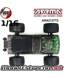 QUAKE GROM 1/16 4x4 BRUSHED MONSTER TRUCK BATERIA Y CARGADOR INCLUIDO VERDE