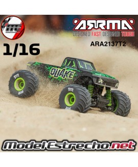 QUAKE GROM 1/16 4x4 BRUSHED MONSTER TRUCK BATERIA Y CARGADOR INCLUIDO VERDE