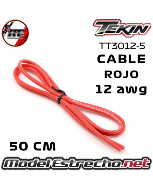 CABLE TEKIN 12awg SILICONA ROJO 50 CM TT3012