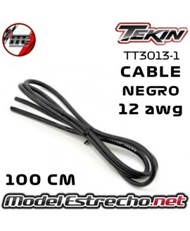 CABLE TEKIN 12awg SILICONA NEGRO 1 METRO TT3013