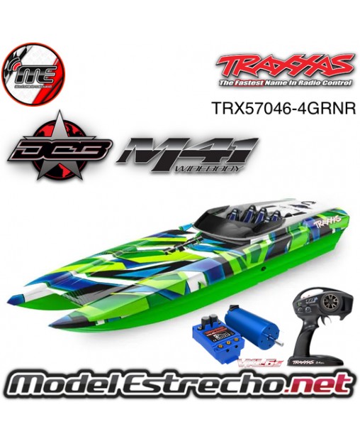 TRAXXAS DCB M41 CATAMARAN RACE BOAT LANCHA RTR TQi BRDERUSHLESS VERDE TRX57046-4GRNR