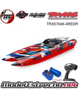 TRAXXAS DCB M41 CATAMARAN RACE BOAT LANCHA RTR TQi BRUSHLESS ROJA TRX57046-4REDR