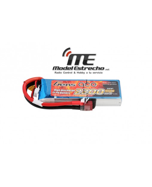 Gens Ace 2200mah 7,4v 25C 2S1P LIPO BATERIA PACK