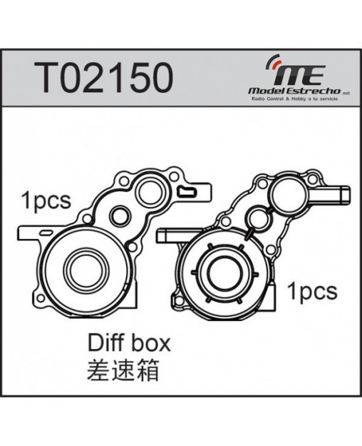CAJA DIFERENCIAL ENGRANAJE Dif. 2WD TEAM C T2 EVO