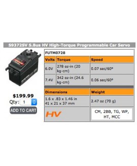 FUTABA SERVO DIGITAL S-BUS S9372SV