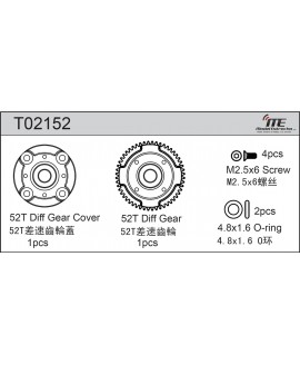 CAJA DIFERENCIA GEAR 52T Dif. 2WD TEAM C T2 EVO