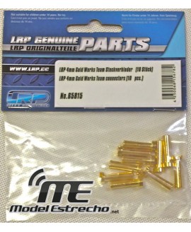 CONECTOR LRP 4mm MACHO ORO WORKS TEAM (10U.)
