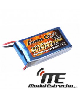 Gens Ace 1000mah 7,4v 25C 2S1P LIPO BATERIA PACK