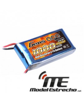 Gens Ace 1000mah 7,4v 25C 2S1P LIPO BATERIA PACK