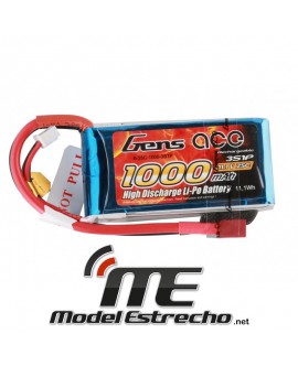 Gens Ace 1000mah 7,4v 25C 2S1P LIPO BATERIA PACK