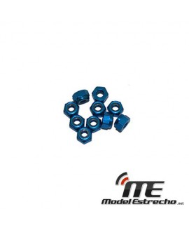 ULTIMATE TUERCAS 3mm AUTOBLOCANTE ALUMINIO ROJAS 3mm (10u.)