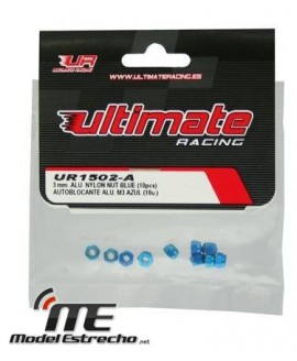 ULTIMATE TUERCAS 3mm AUTOBLOCANTE ALUMINIO ROJAS 3mm (10u.)