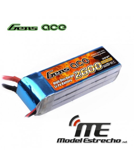 Gens Ace 2600mah 11,1v 60C 3S1P LIPO BATERIA PACK