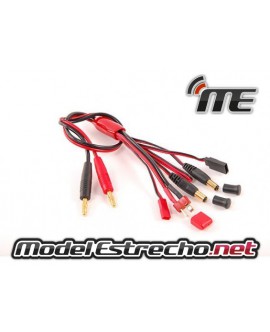 CABLE DE CARGA T CONECTOR, FUTABA, BEC, Y DOS DE EMISORA  A BANANA 4mm