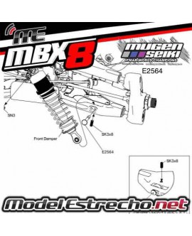 PASADOR INFERIOR AMORTIGUADOR MUGEN MBX8 ( 4U.)