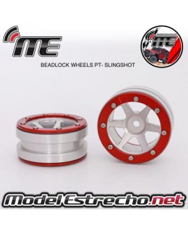 BEADLOCK WHEELS PT - SLINGSHOT SILVER/RED 1.9