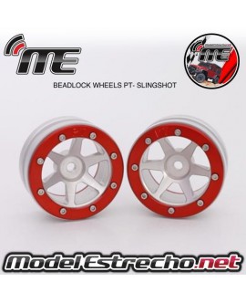 BEADLOCK WHEELS PT - SLINGSHOT SILVER/RED 1.9