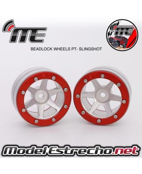 BEADLOCK WHEELS PT - SLINGSHOT SILVER/RED 1.9