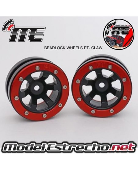BEADLOCK WHEELS PT - CLAW BLACK/RED 1.9 (2U.)