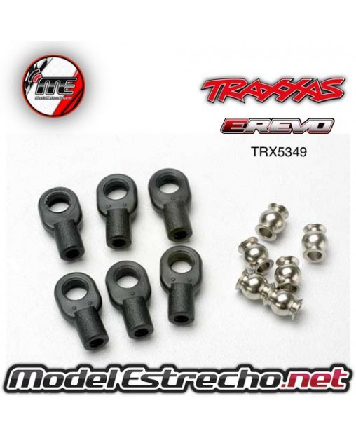 TRAXXAS ROD ENDS SMALL WITH HOLLOW BAILS (6)