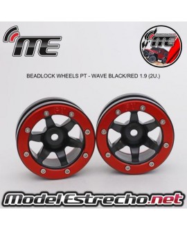 BEADLOCK WHEELS PT - WAVE BLACK/RED 1.9 (2U.)
