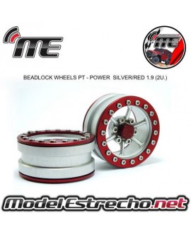 BEADLOCK WHEELS PT - POWER SILVER/RED 1.9 (2U.)