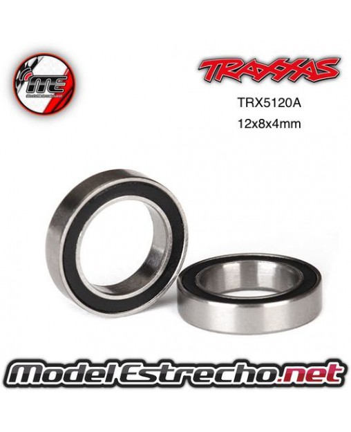 BALL BEARINGS, BLACK RUBBER SEALED (12X18X4MM) (2)