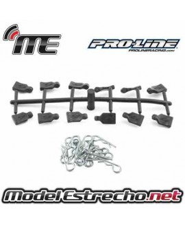 CLIPS CARROCERIA CON TIRADOR DE GOMA PROLINE 1/8 (12U.) 
