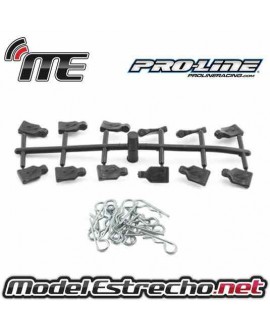 CLIPS CARROCERIA CON TIRADOR DE GOMA PROLINE 1/8 (12U.) 