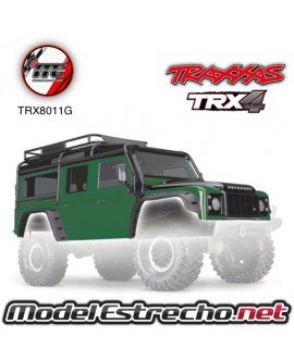 BODY, LAND ROVER DEFENDER, GREEN (COMPLETE WITH EXOCAGE, INNER FENDERS, FUEL CANISTER, AN JACK)