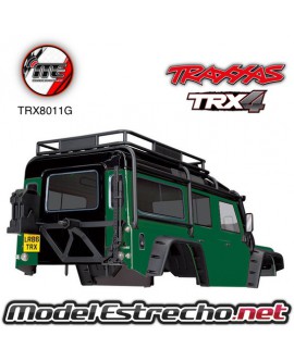 BODY, LAND ROVER DEFENDER, GREEN (COMPLETE WITH EXOCAGE, INNER FENDERS, FUEL CANISTER, AN JACK)